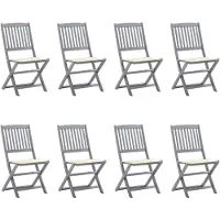 vidaXL 3078292, Terrasse, Siège rembourré, Acacia, Crème, Polyester, 485 mm