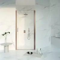 FortiFura Galeria Porte de douche - 70x200 - Profil - verre de sécurité - anti-calcaire - Cuivre brossé PVD (Cuivre) SW1122478