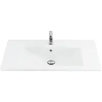 Sanicare Q7 lavabo 85x45cm 1 trou de robinet avec trop-plein rectangulaire céramique blanc 3600085