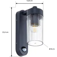 LINDBY Luminaires d'extérieur , Kaliro, dimmable, Noir, Terrasse, Aluminium, Moderne