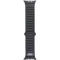 Audi Logo Genuine Leather Magnetic Ring Strap for Apple Watch 40 / 41 / 42 mm - Black (Cuir véritable), Sangles de montre, Noir