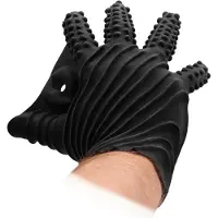 Fist It Gants de Masturbation en Silicone - Noir