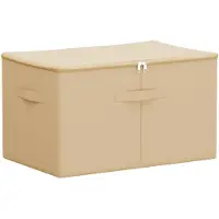 vidaXL Boîte de rangement en tissu non tissé, 60 x 43 x 35 cm, 90,3 L, couleur crème