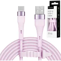 Krüger&Matz Câble USB en silicone Kruger&Matz KM1268-1P USB - USB-C, 1m, rose clair