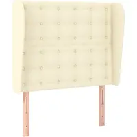 vidaXL Tête de lit avec oreilles Crème 103x23x118/128 cm Similicuir