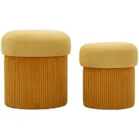 Mauro Ferretti Pouf moutarde avec ensemble de récipients 2 pcs cm à¿ 42x44-35x37