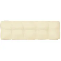 vidaXL Coussin De Palette Crème 120x40x12 Cm Tissu