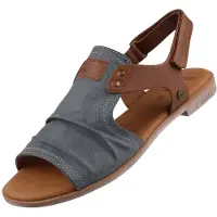 Mustang Sandales bleu denim / cognac