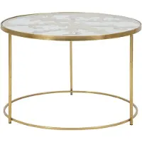 Mauro Ferretti Table basse papillons Ø 60x40,5 cm or