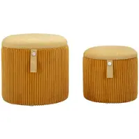 Mauro Ferretti Pouf moutarde avec ensemble de récipients 2 pcs cm à¿ 38x38-32x28