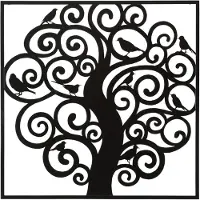 Mauro Ferretti Panneau mural arbre 70x1x70 cm noir