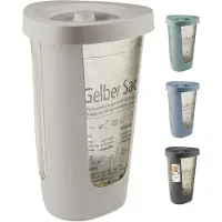 Rotho Fabu afvalzakkenhouder 50L met deksel - cappucino (1038007422PCWS), Poubelle, Beige