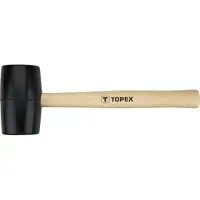Topex Maillet en caoutchouc 50 mm/340 g, manche en bois