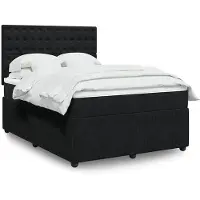 vidaXL Lit boxspring avec matelas noir 140x200 cm velours