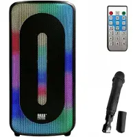 Bass Polska Enceinte Bluetooth avec microphone, télécommande et fonction karaoké