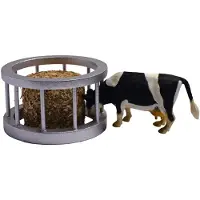 Kids Globe Station d'alimentation - avec vache et balles de foin