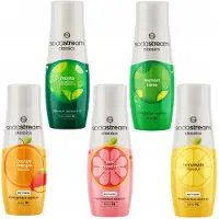 SodaStream Sirops Citron-Lime + Limonade + Pamplemousse + Orange-Mangue + Mojito