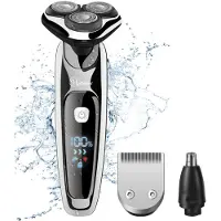 Hatteker RSCX-9598 Rasoir Electrique 3-en-1 Tondeuse Barbe Tondeuse Nez Noir