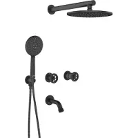 Loge Robinetterie encastrée pour baignoire et douche avec ensemble de douche. Noir MURO