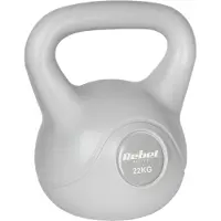 Rebel Kettlebell gris de 22 kg, haltère lesté pour exercices abdominaux.