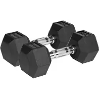 Rebel Haltères hexagonales en fonte revêtues de caoutchouc HEX 2 x 7,5 kg ACTIVE