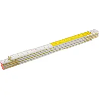 GRUPA TOPEX Règle pliante en bois de 2 m, blanche et jaune