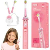 Uni-T Teesa Sonic Junior Girl Brosse à dents pour enfants, 3 modes, étanche, rose