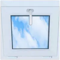 LORAC Fenêtre en PVC blanche, dimensions 55x55, ouvrante à la fenêtre, dimensions totales 550x550, ouverture par le haut, double vitrage, neuve