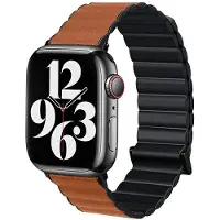 Beline pasek Apple Watch Magnetic Pro 38/40/41mm czarno/brązowy black/brown box (Cuir écologique, Silicone), Sangles de montre, Noir, Multicolore, Marron