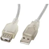 Lanberg Câble d'extension USB 2.0 AM-AF 5 m Ferrite Transparent