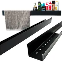 Zolta Étagère de douche murale, en métal, noire