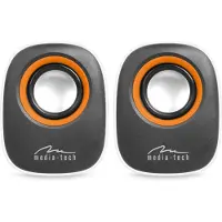 Mediatech MT3137W Haut-parleur Noir, Blanc Câblé 6 W
