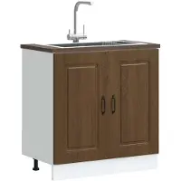 vidaXL Armoire sous évier Kalmar blanc 80x46x81,5 cm Bois composite