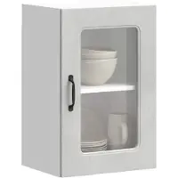vidaXL Armoire de cuisine suspendue avec porte vitrée Kalmar Blanc Matériau dérivé du bois