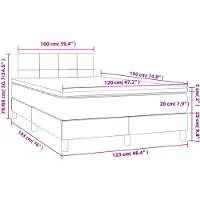 vidaXL Lit boxspring avec matelas vert foncé 120x190 cm velours