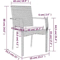 vidaXL Ensemble de jardin 5 pièces avec coussins Noir Poly Rattan