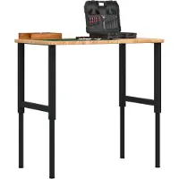 vidaXL Établi marron clair 100x60x(71,5-98) cm Chêne massif