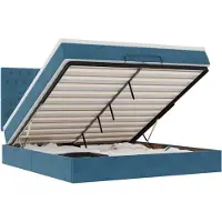 vidaXL Lit ottoman avec matelas bleu foncé 200x200 cm velours