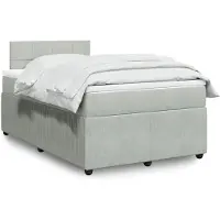 vidaXL Lit boxspring avec matelas gris clair 120x190 cm velours