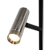 Steinhauer Lampe sur pied à deux lampes Lumo noir avec du nickel