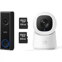 Eufy Security C30 2K Draadloze Video Deurbel 2K FHD - Accu Zwart + Security C220 (Sans fil, WiFi)