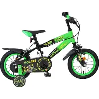 Volare Vélo pour enfants Strike - Garçons - 12 pouces - Noir/Vert - Deux freins à main