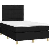 vidaXL Lit boxspring avec matelas noir 120x190 cm Tissu