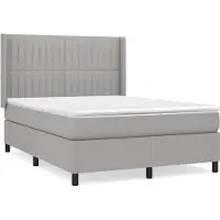 vidaXL Lit boxspring avec matelas gris clair 140x200 cm Tissu