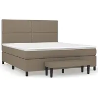 vidaXL Lit boxspring avec matelas Taupe 180x200 cm Tissu