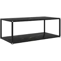 vidaXL Table d'appoint noire 100x50x35 cm verre trempé