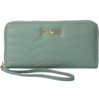Juleeze Portefeuille JZWA0171GR – vert, 19 x 10 cm, avec des coutures ondulées