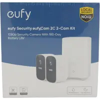 Eufy Security eufyCam 2C système de sécurité sans fil, kit double caméra, 1080p, vision nocturne, blanc