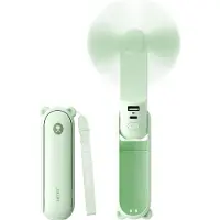 JISULIFE Mini ventilateur à main, 3-en-1 (ventilateur personnel / batterie externe rechargeable 2000 mAh / lampe de poche) design de poche pour l'extérieur, vert