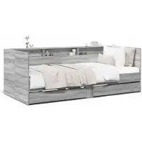 vidaXL Lit de jour avec tiroirs sans matelas Gris Sonoma 90x200 cm